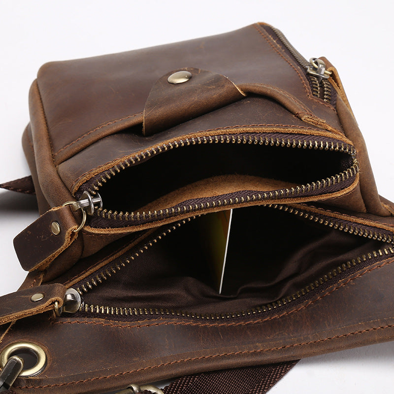 Sarah Express Retro Leather Satchel Drop Leg Bag
