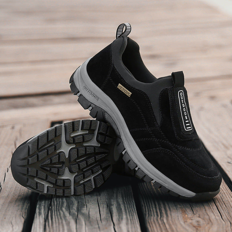 Sarah Express Men's Breathable Slip-On Walking Sneakers Black