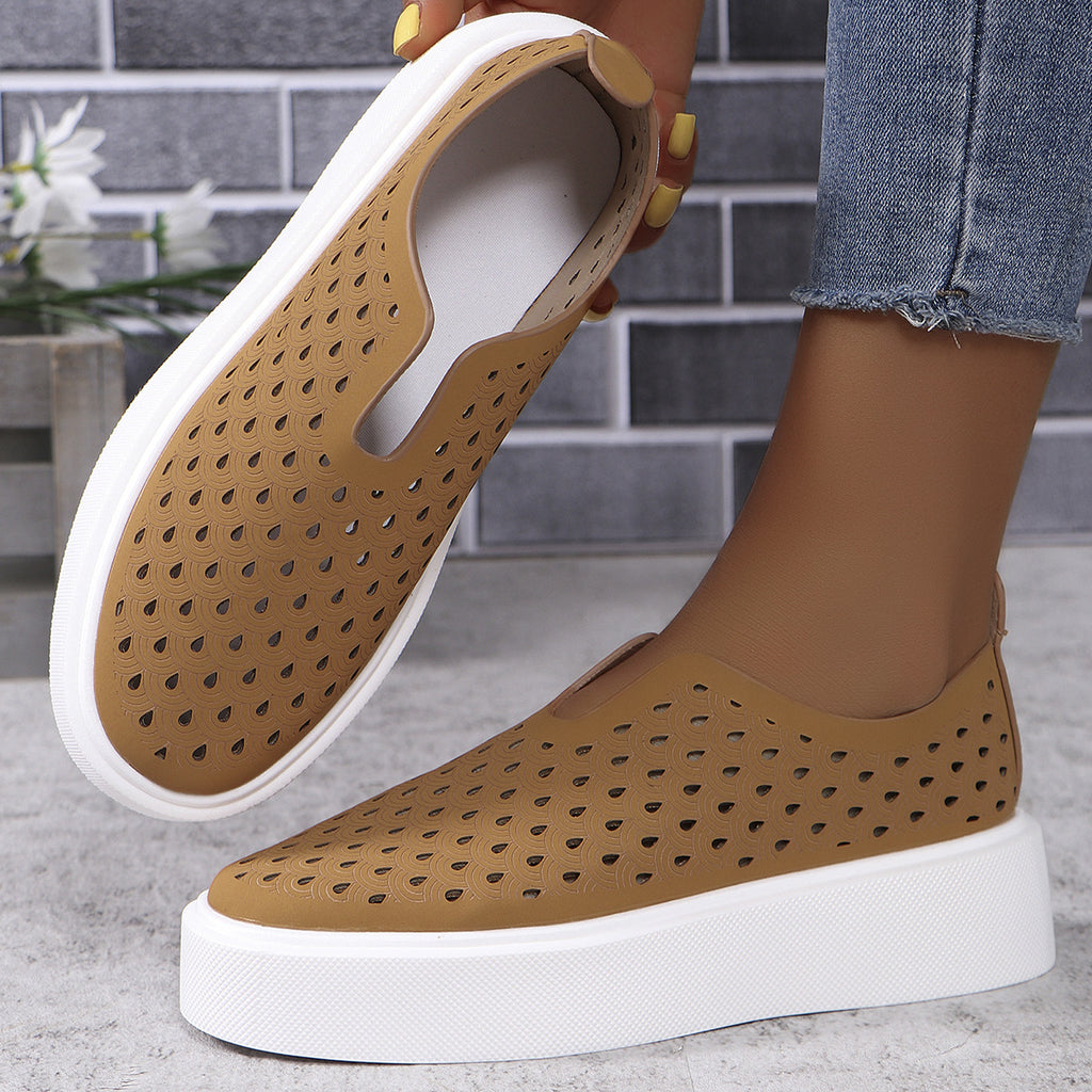 Sarah Express Women's Hollow Cutout Slip-On Flats