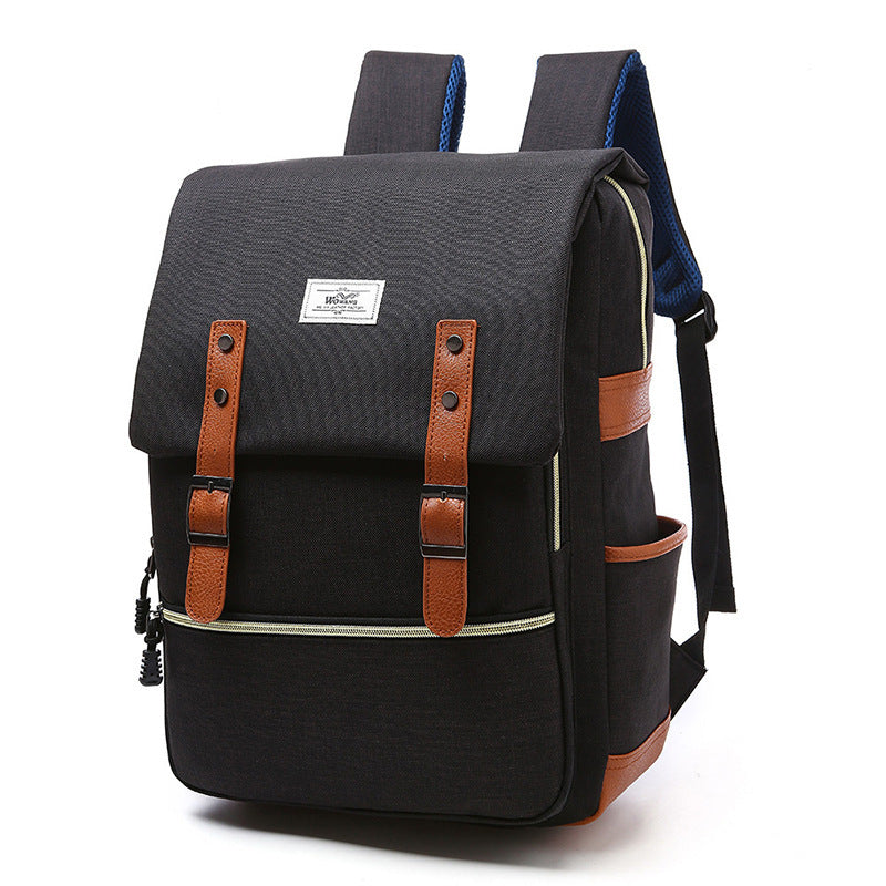 Sarah Express Vintage Canvas Laptop Backpack USB Charging
