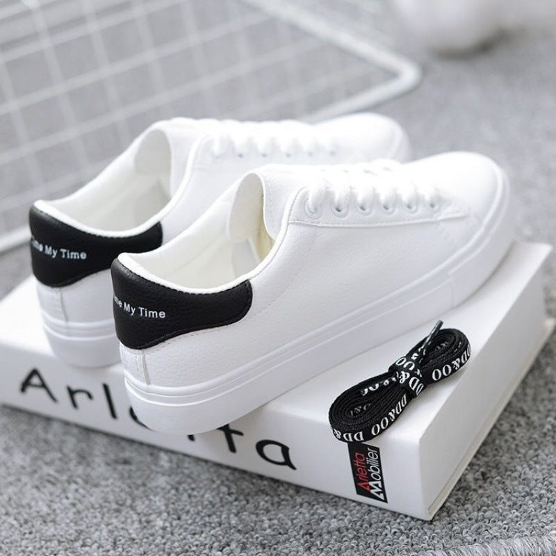 Sarah Express Casual Lace-Up Flat Sneakers Black