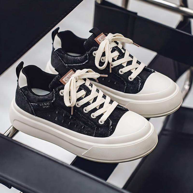 2026 Men's Summer Low-Top Canvas Skate Shoes, Platform Breathable Trendy Sneakers For Commute – product detail alternate view