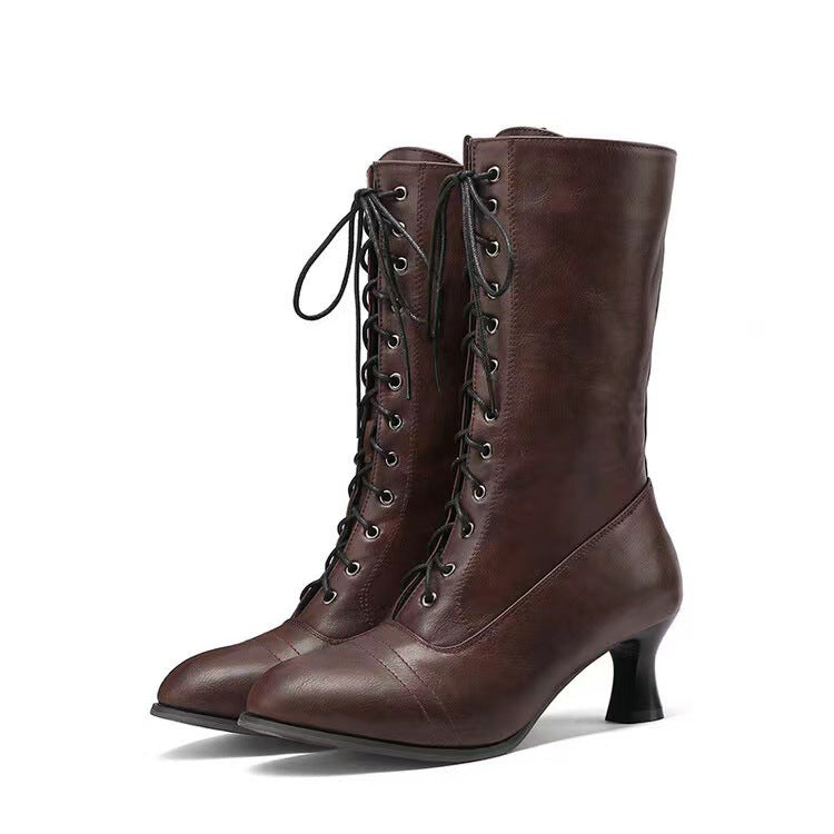 Sarah Express Women's Lace-Up Mid-Calf Boots