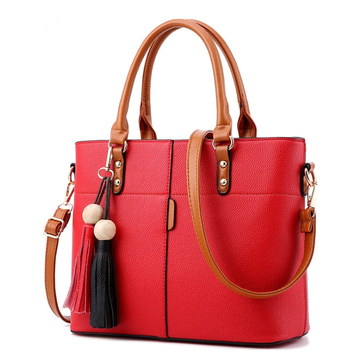 Sarah Express Structured Tassel Detail Shoulder Bag Red