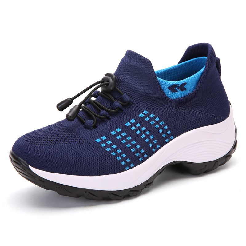 Sarah Express Breathable Mesh Sock Sneakers with Cross-Straps