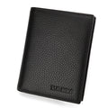 Sarah Express Men's Cowhide Leather Short Wallet Vertical black