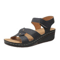 Sarah Express Wedge Heel Sandals With Hook-and-Loop Closure Blue
