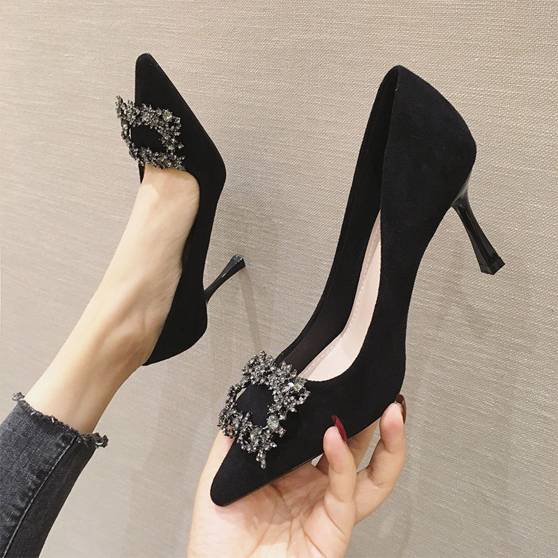 Sarah Express Pointed Toe Stiletto Heels with Embellishment