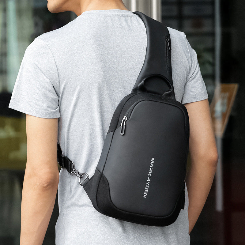 Sarah Express Anti-Theft USB Charging Chest Bag Black