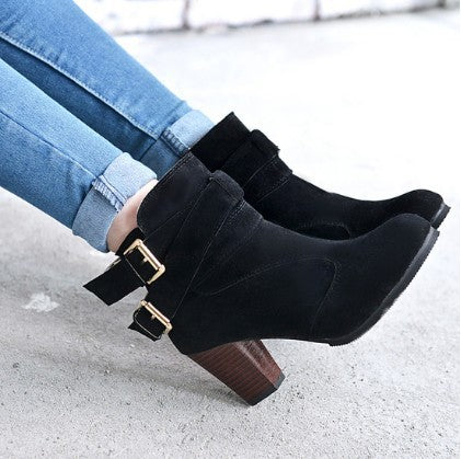 Sarah Express Women's Suede Platform Ankle Boots