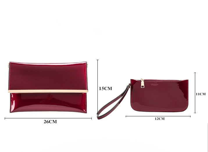 Sarah Express Three Piece Patent Leather Handbag Set