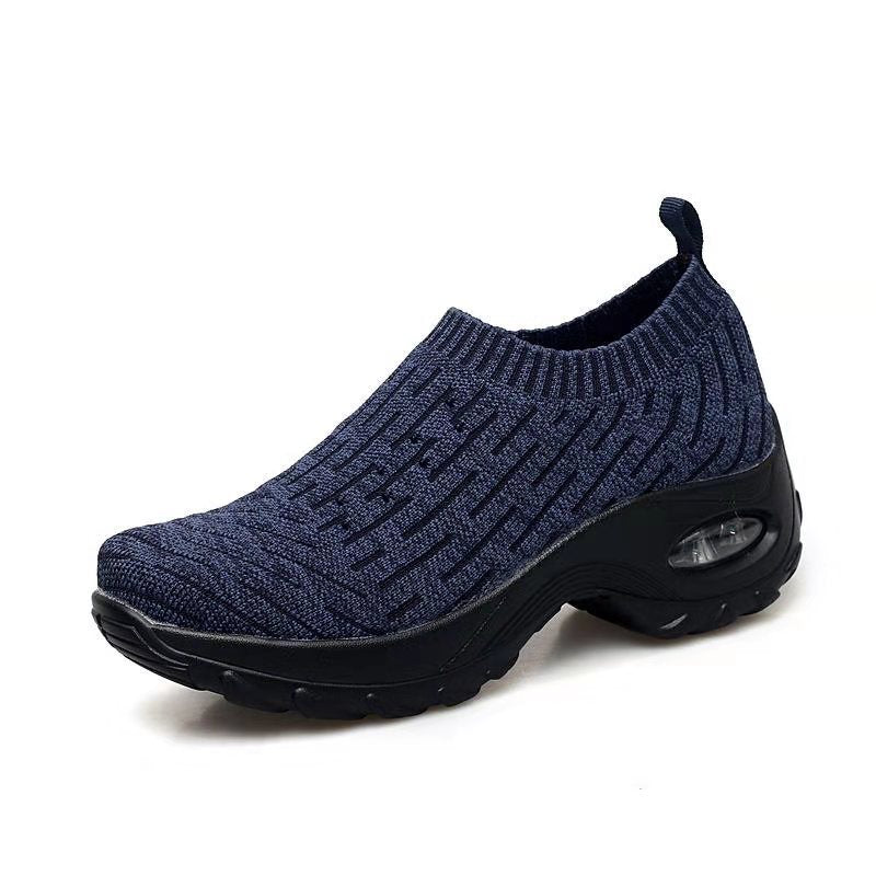 Sarah Express Air Cushion Slip-On Walking Sneakers Navy Blue