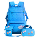 Sarah Express Star Print Three Piece School Backpack Set Blue