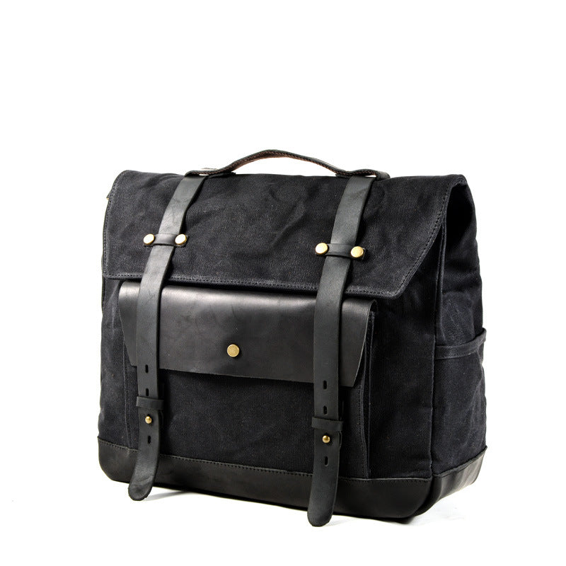Sarah Express Retro Canvas Messenger Bag With Rivets Black