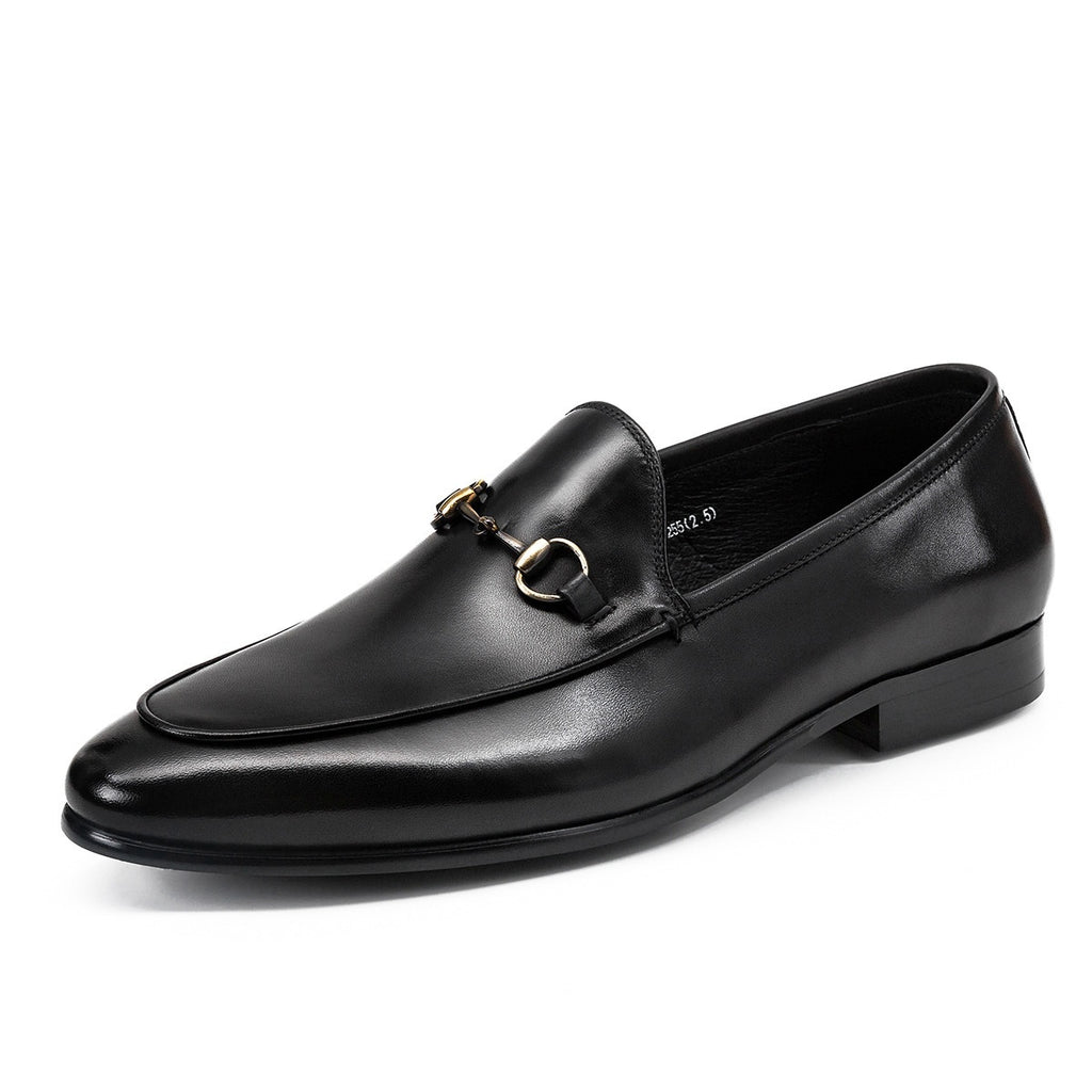 Sarah Express Men's Horsebit Leather Round Toe Loafers