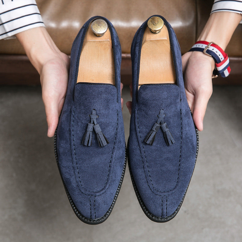 Sarah Express Unisex Suede Tassel Slip-On Flats