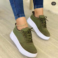 Sarah Express Lace-Up Platform Mesh Sneakers Green
