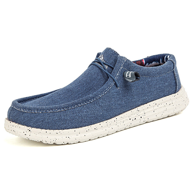 Sarah Express Men's Lightweight Canvas Casual Loafers Blue