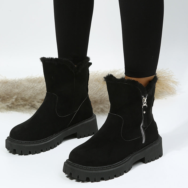 Sarah Express Plush Lined Faux Suede Snow Boots