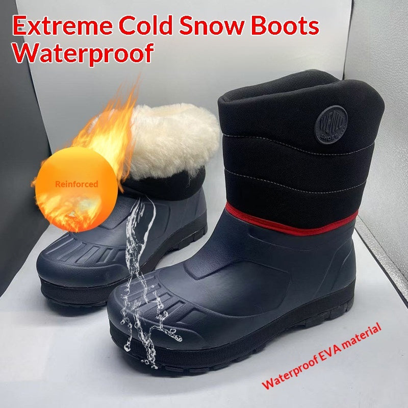 Sarah Express Men's Insulated Wool Mid-Calf Snow Boots Footed