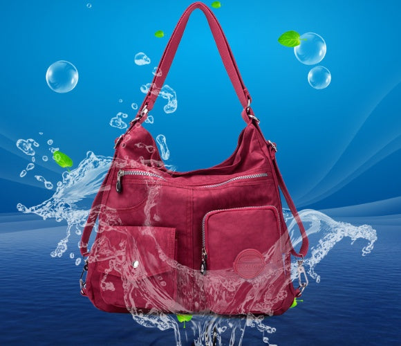 Sarah Express Waterproof Nylon Multi-Pocket Crossbody Shoulder Bag