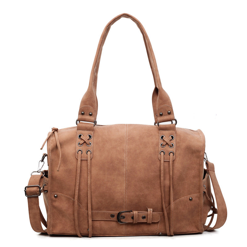 Sarah Express Korean Vintage PU Leather Tote Shoulder Bag