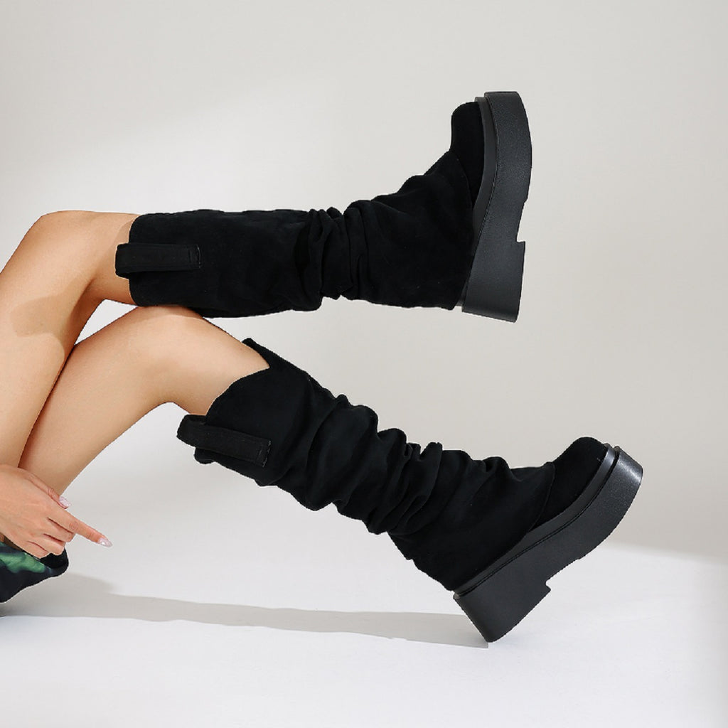 Sarah Express Women's Chunky Platform Knee High Boots