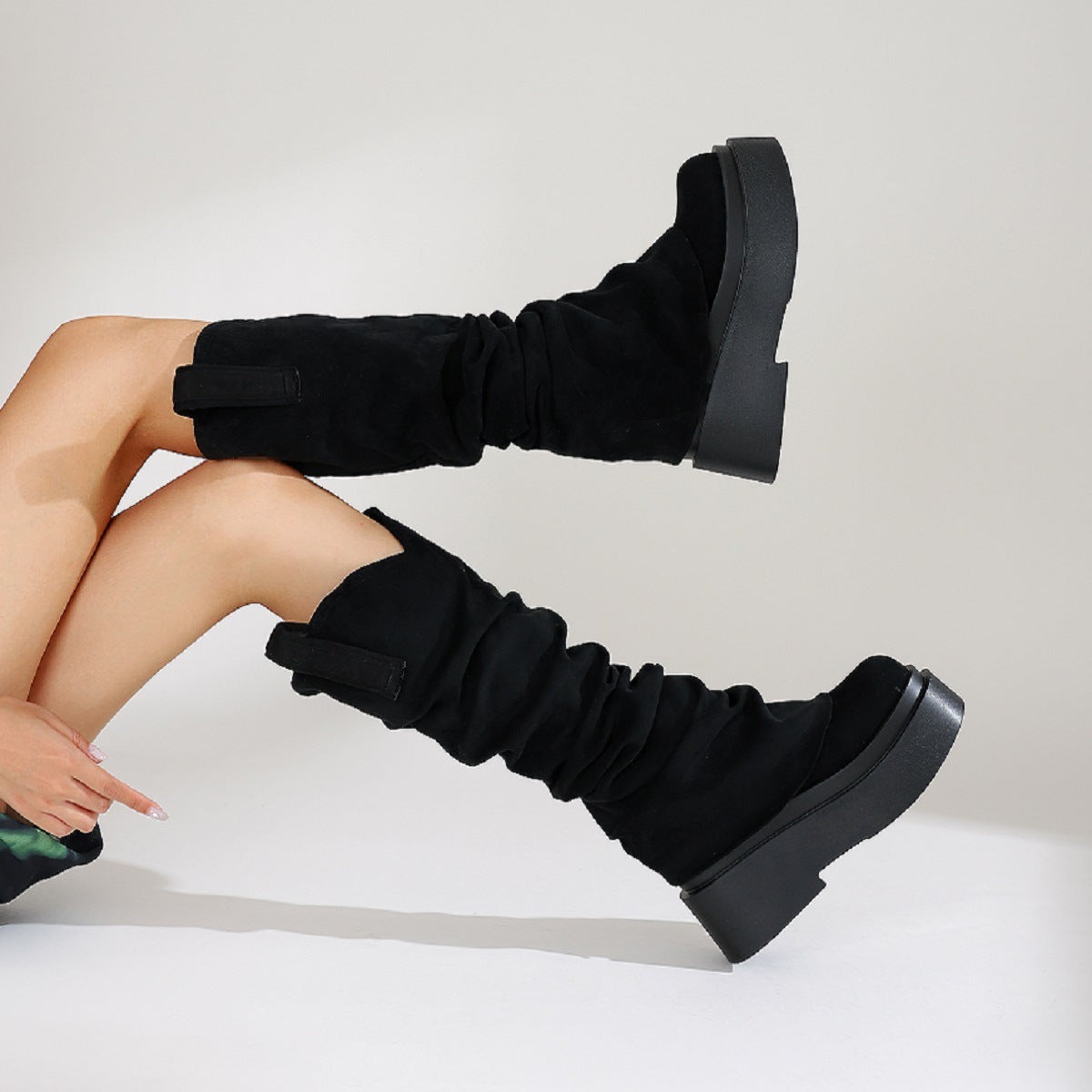 Sarah Express Women's Chunky Platform Knee High Boots