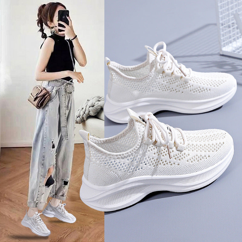 Sarah Express Women's Breathable Mesh Lace-Up Sneakers