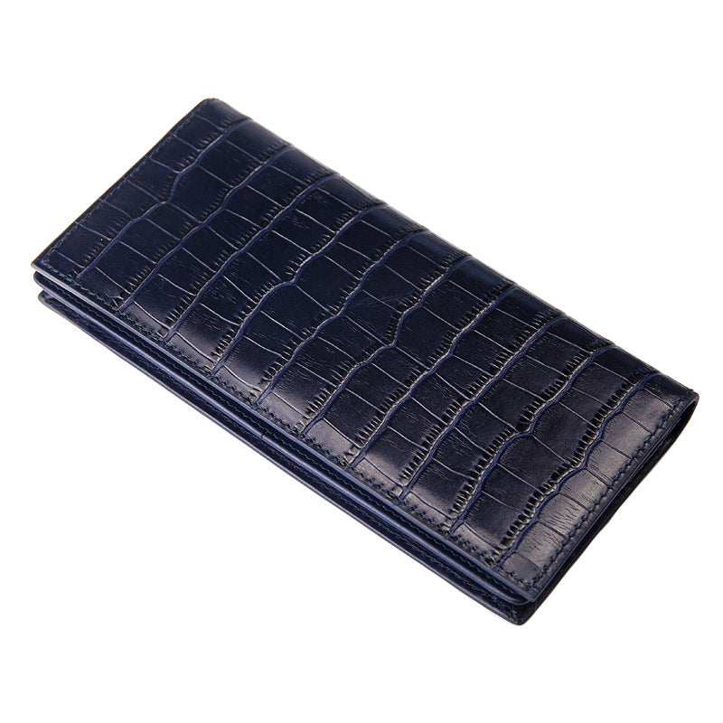 Sarah Express Crocodile Pattern Cowhide Men's Long Wallet
