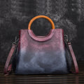 Sarah Express Hand-Painted Suede Leather Retro Handbag Retro Black Purple