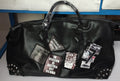 Sarah Express Patchwork Leather Duffle Gym Bag black M
