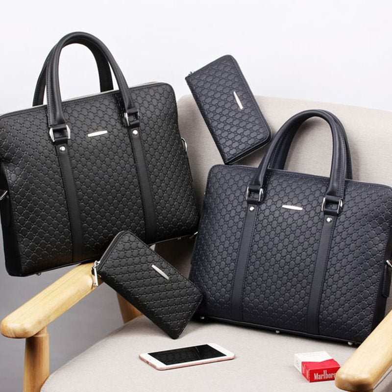 Sarah Express Embossed Leather Business Briefcase
