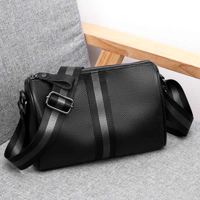 Sarah Express Leather Crossbody Bag with Striped Strap