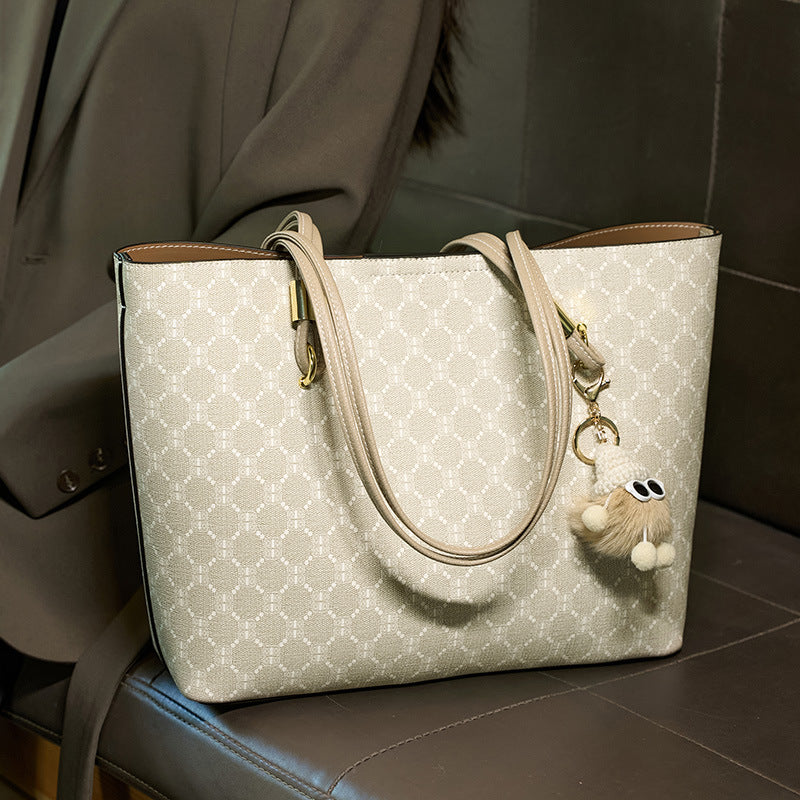 Sarah Express Printed Leather Tote Shoulder Bag