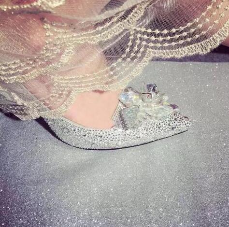 Sarah Express Crystal Embellished Pointed Toe High Heels