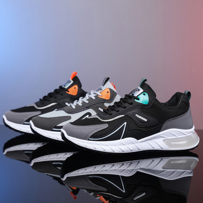 Sarah Express Color-blocked Breathable Mesh Lace-Up Sneakers