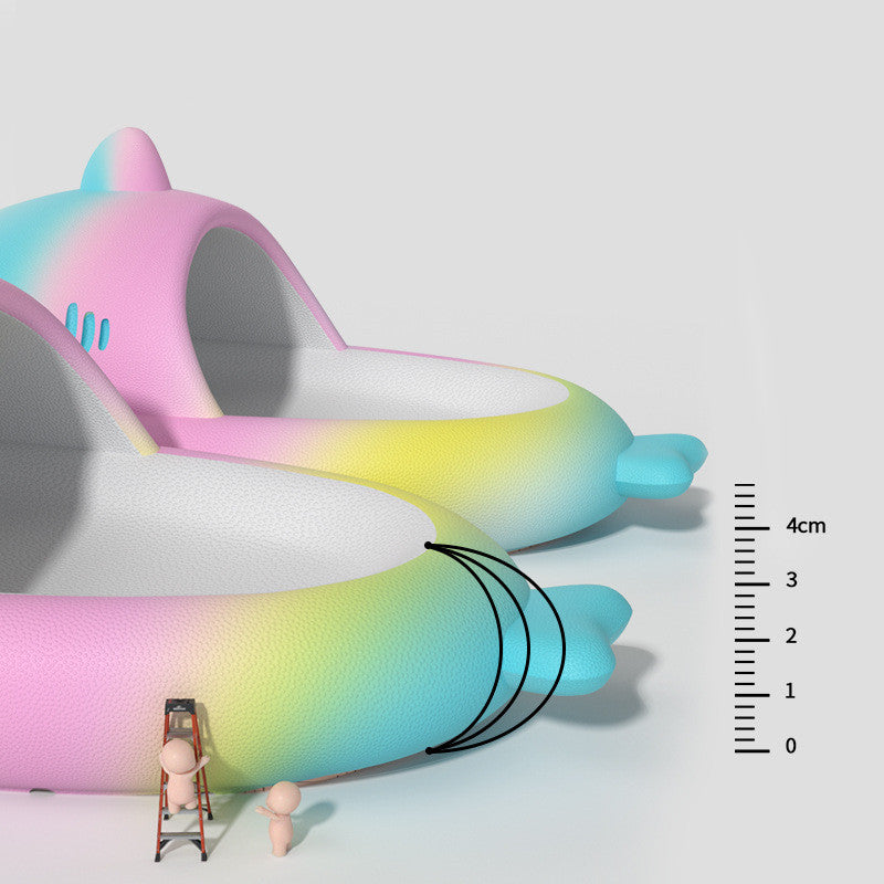Sarah Express Gradient Rainbow Shark Slide Sandals