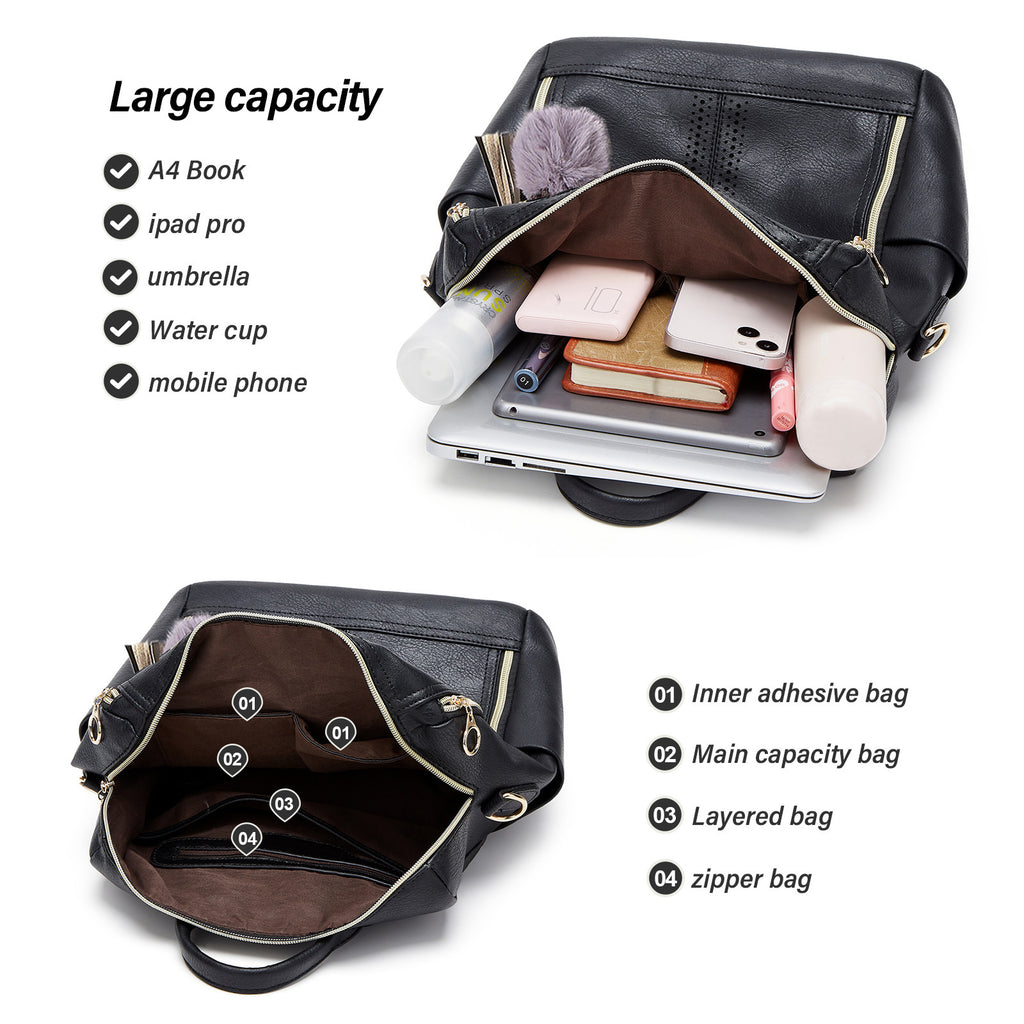 Sarah Express Casual Soft Leather Everyday Backpack