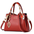 Sarah Express Structured Shoulder Bag With Leaf Pendant Red
