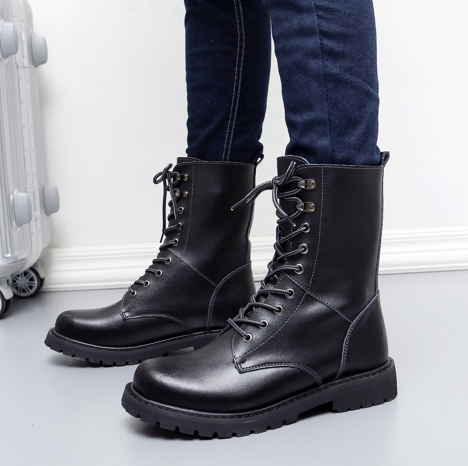 Sarah Express Men's Leather High Top Martin Boots