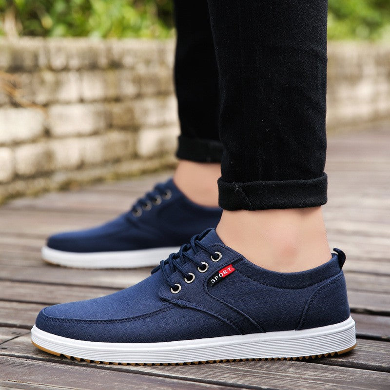 Sarah Express Men's Breathable Canvas Lace-Up Flats