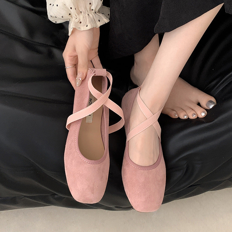 Sarah Express Square Toe Mary Jane Chunky Flats