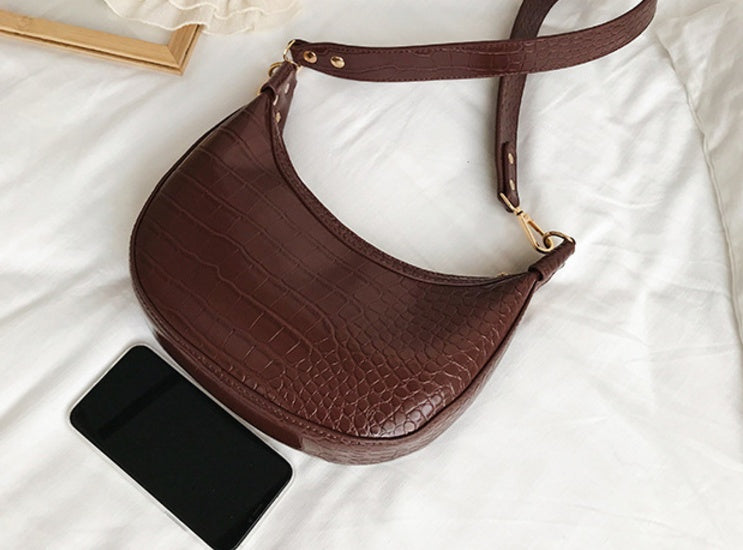 Sarah Express Crocodile Pattern Dumpling Shoulder Bag