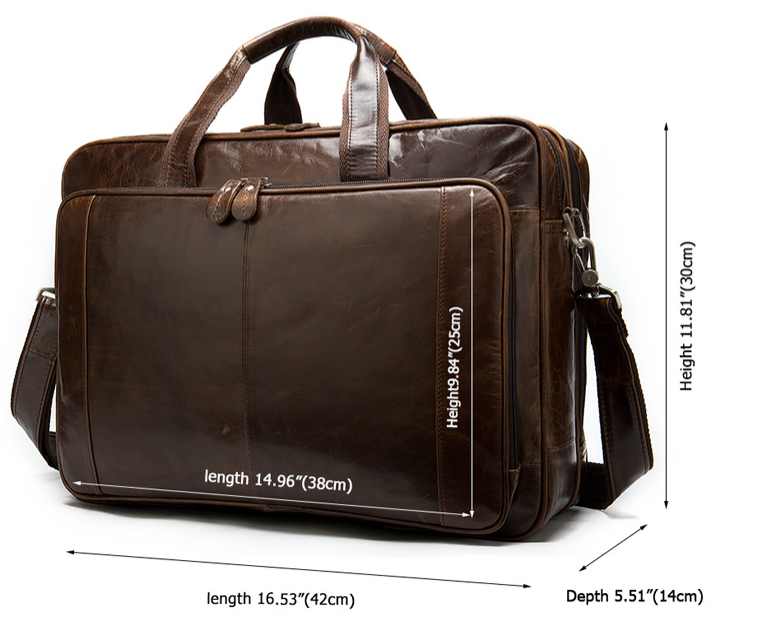 Sarah Express Retro Genuine Leather Business Briefcase