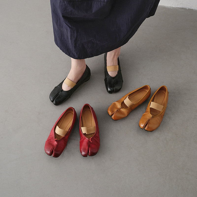 Sarah Express Full Grain Leather Tabi Mary Jane Flats