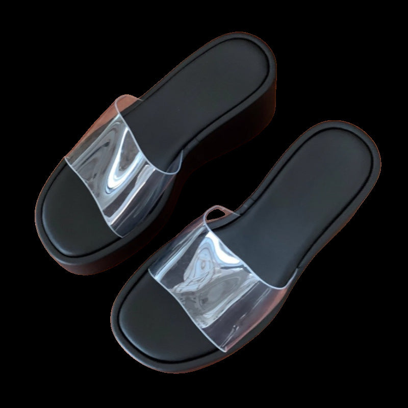 Sarah Express Clear Strap Wedge Sandals
