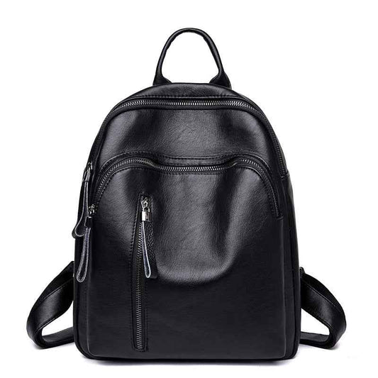 Sarah Express Women's Korean Fashion PU Leather Backpack | Casual Travel Daypack with Multiple Compartments