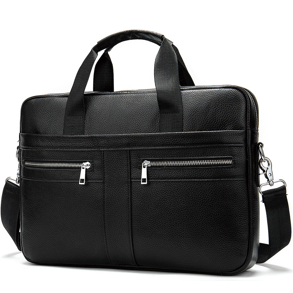 Sarah Express Retro Cowhide Business Laptop Briefcase Black