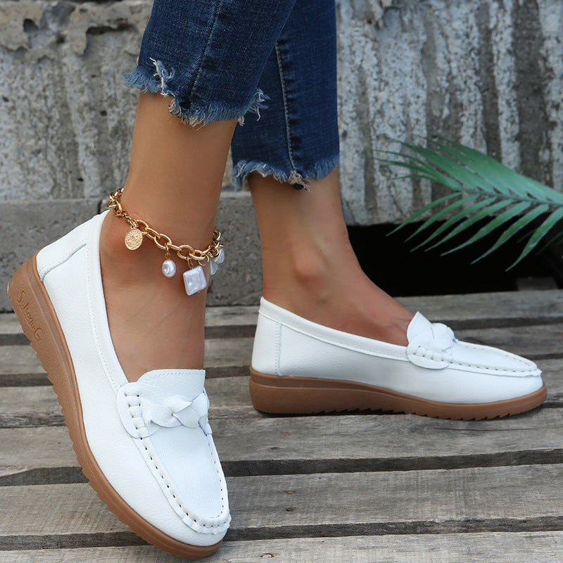Sarah Express Woven PU Slip-On Casual Flats